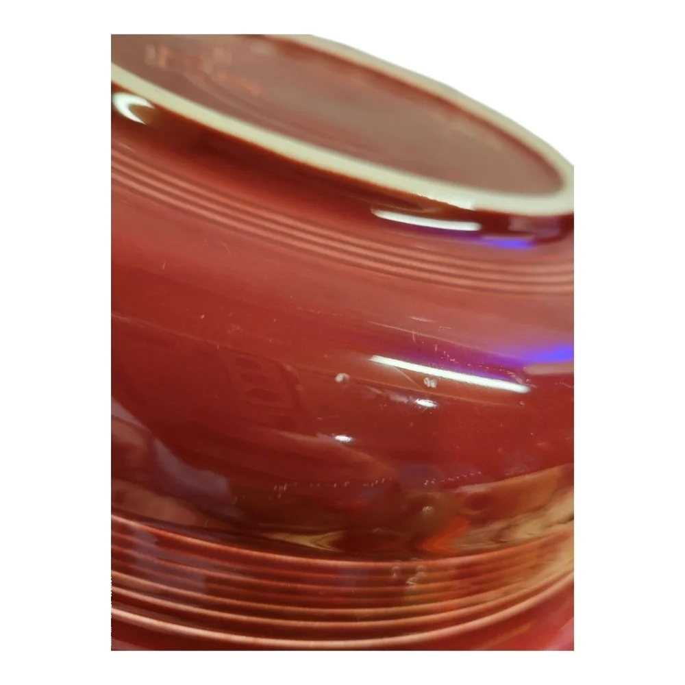 Classic Rim 10 1/2 Inch Extra Large Serving Bowl 80 OZ Cinnabar